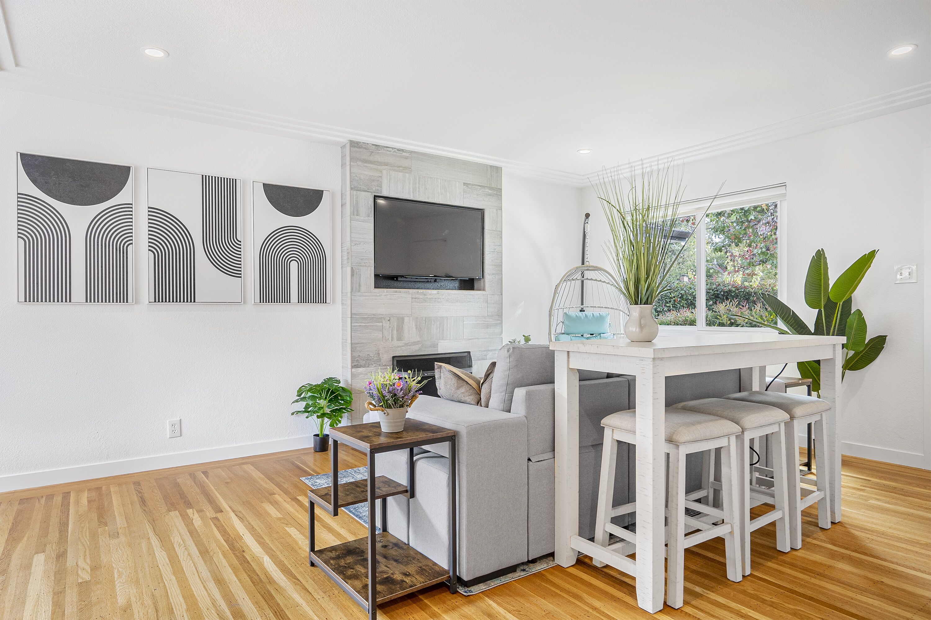 Fernseher, Kamin, Arbeitsbereiche