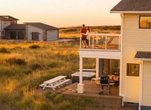 Terrace/patio - Beachfront Luxury • Hot Tub + Game Room • Sleeps 14 • 2 Min Walk to Ocean (WESTPORT)