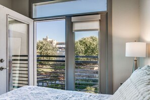 1 bedroom, desk, iron/ironing board, travel cot