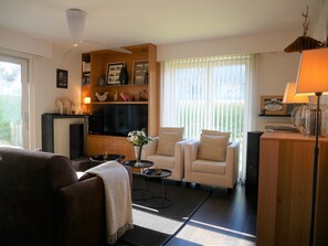 TV, DVD player, stereo
