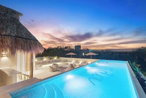 Outdoor pool, a heated pool