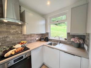 Fridge, dishwasher, electric kettle, toaster