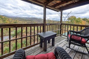 Cabin, Multiple Beds, Hot Tub, Mountain View (Chubby & Cubby's Den) | Balcony view - Scenic Smoky Mountains Escape w/ Hot Tub (Gatlinburg)