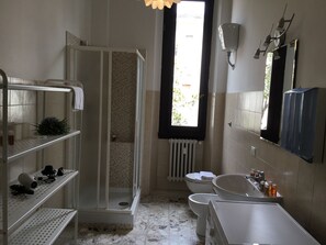 Shower, bidet, towels