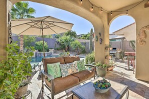 Terrace/patio - Game Room, Serene Backyard! Luxe Goodyear Home (Goodyear)