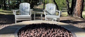 New bathroom!Private porch swing, picnic table, plus indoor Jacuzzi & Fireplace.