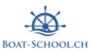 Experience the charm of the sea with a nautical-themed logo at BOAT-SCHOOL.CH.