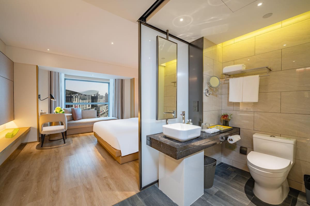 In-room safe, desk, blackout curtains, iron/ironing board