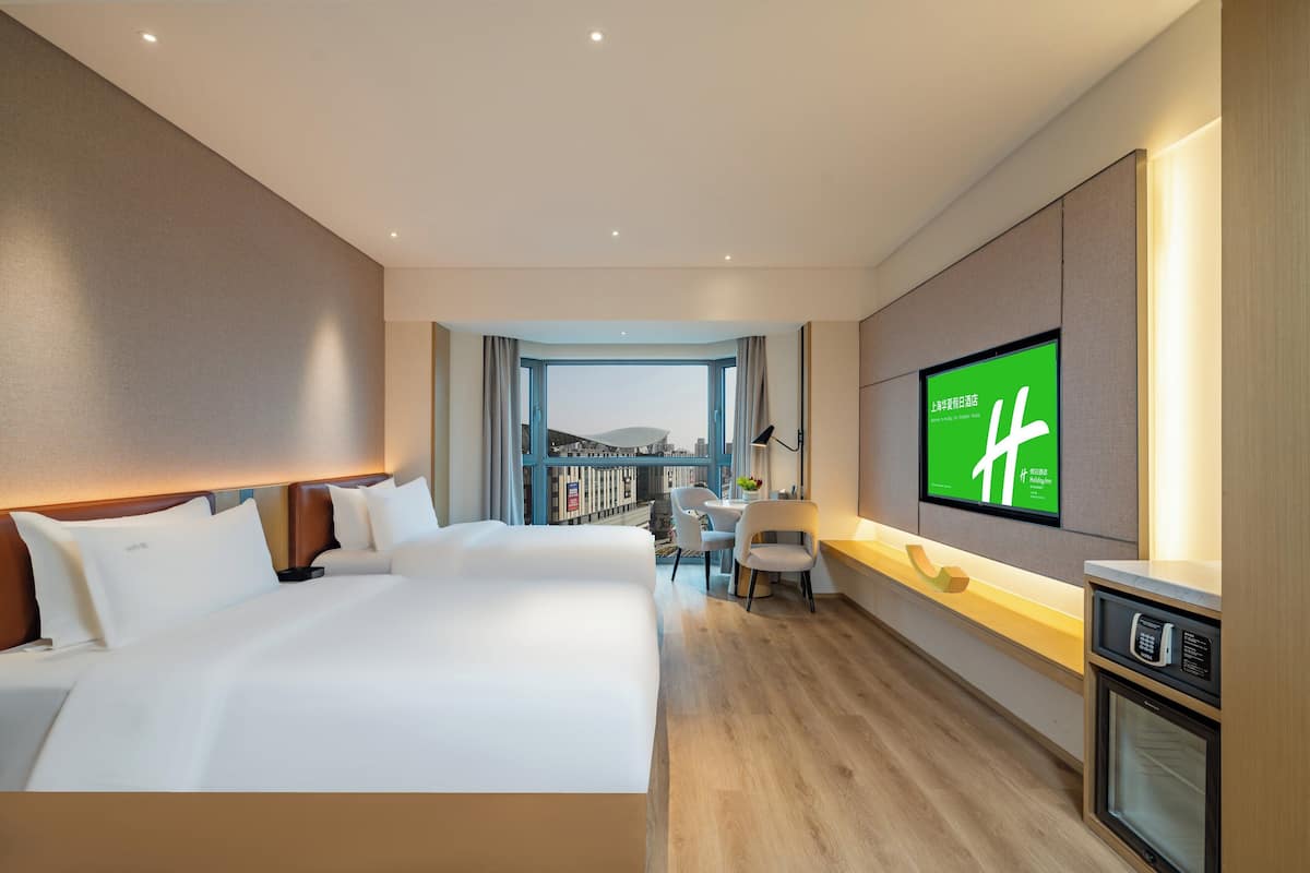 Standard Room, 2 Twin Beds, City View | In-room safe, desk, blackout drapes, iron/ironing board