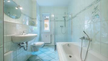 Bathtub, hair dryer