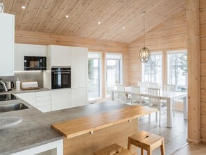 Fridge, microwave, dishwasher, high chair