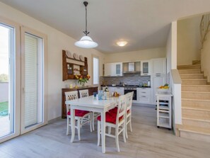 Fridge, microwave, dishwasher, high chair