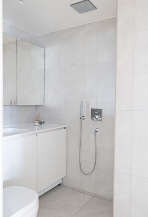 Estudio exclusivo | Baño | Ducha, secador de pelo, toallas y jabón