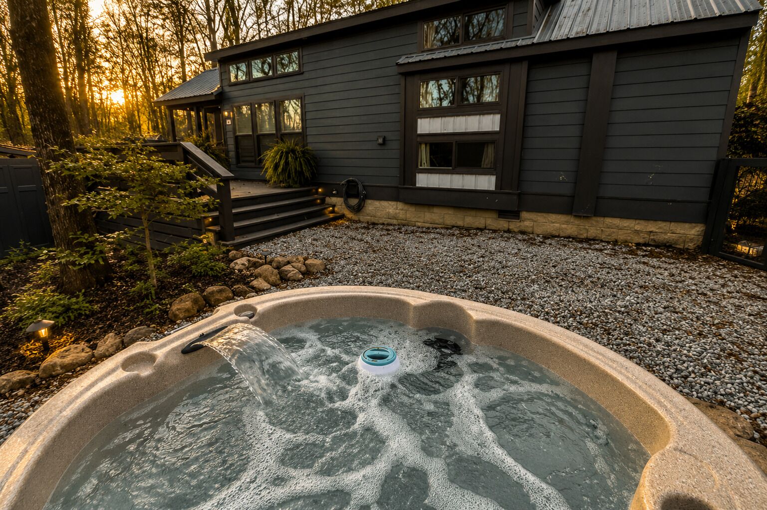 Utendørs boblebad