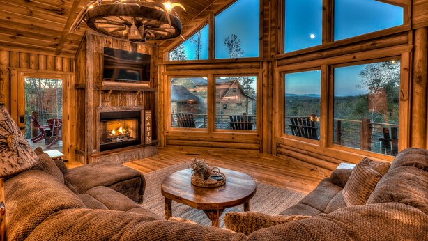 Cabin, 3 Bedrooms | Living room - Log-off Lodge by Escape to Blue Ridge (Blue Ridge)