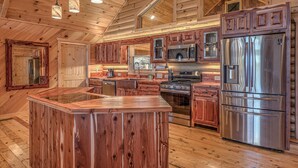Cabin, 3 Bedrooms | Private kitchen - Log-off Lodge by Escape to Blue Ridge (Blue Ridge)