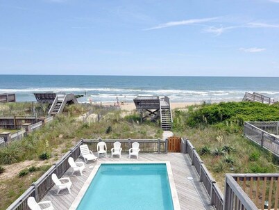 K1134 Dream Catcher: Updates for 2025! 8 BRs, Oceanfront, Pool, Hot Tub, Pets OK!