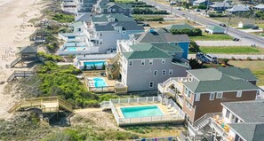 Exterior - Dream Catcher - Nags Head MP 12, Oceanfront, Elevator, Pool, Hot Tub, Pets OK, YR Flex (Nags Head)