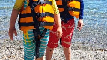 On the beach, white sand, 3 beach bars