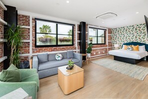 Room, 1 Queen Bed with Sofa bed, City View (Suite 201) | 1 bedroom, in-room safe, individually decorated, individually furnished - The Brick Hotel (Oceanside)