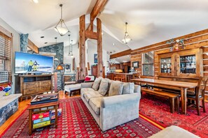 TV, fireplace, offices