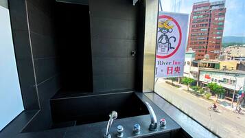 Senior Double Room | Bathroom | Shower, hair dryer, slippers, towels
