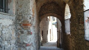 An arched stone corridor with uneven walls and a cobblestone floor. - Dream view - family apartment with terrace and garden (Lezzeno)