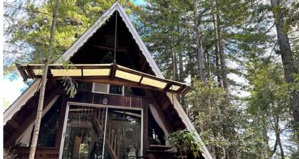 Cozy A-frame | Private Hot Tub, Redwoods & Trails