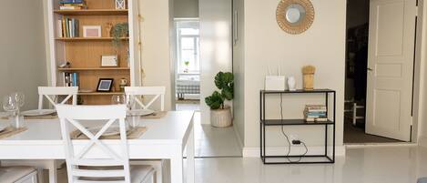 Comfort Apartment | Living area | 36-inch TV with cable channels