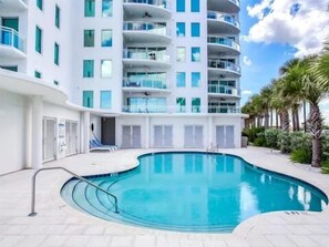 Outdoor pool, a heated pool - Stunning Beach Front 3 Bedroom Condo Sand Key, Clearwater. Heated Pool & Hot Tub (Clearwater)