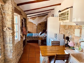 Romantic Cottage, 1 Queen Bed, Garden View, Ground Floor | 2 bedrooms, desk, laptop workspace, iron/ironing board