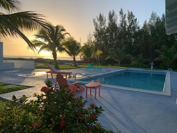 Outdoor pool, a heated pool