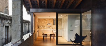 Historical stone house renovated with modern style