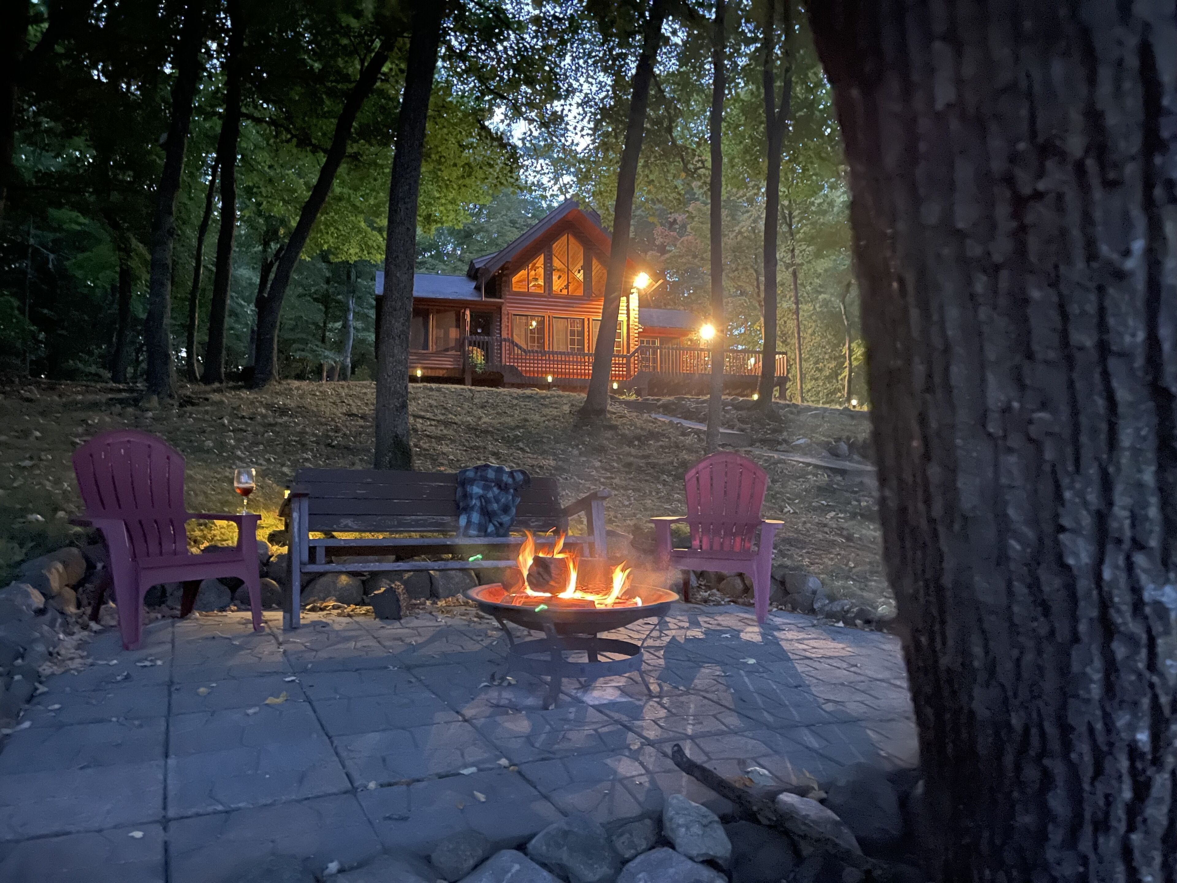 Fire pit lakeside.