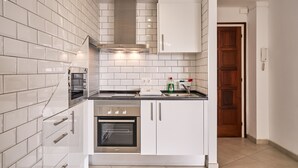 Fridge, microwave, oven, electric kettle
