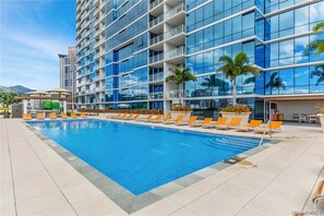 Outdoor pool, a heated pool