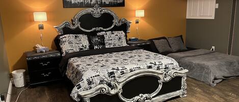 1 slaapkamer, een strijkplank/strijkijzer, gratis wifi, beddengoed