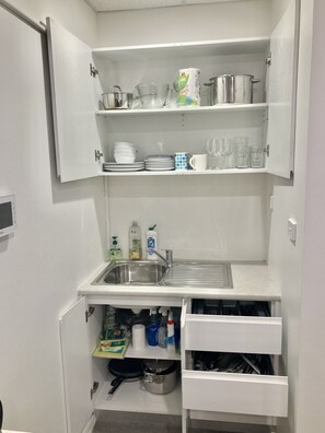 Fridge, microwave, electric kettle, toaster - Cronulla CBD Studio Apartment, Minutes to Beach (Cronulla)