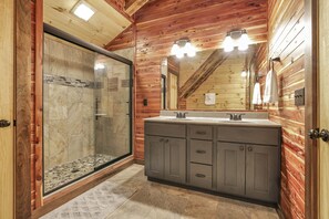 Shower, jetted tub