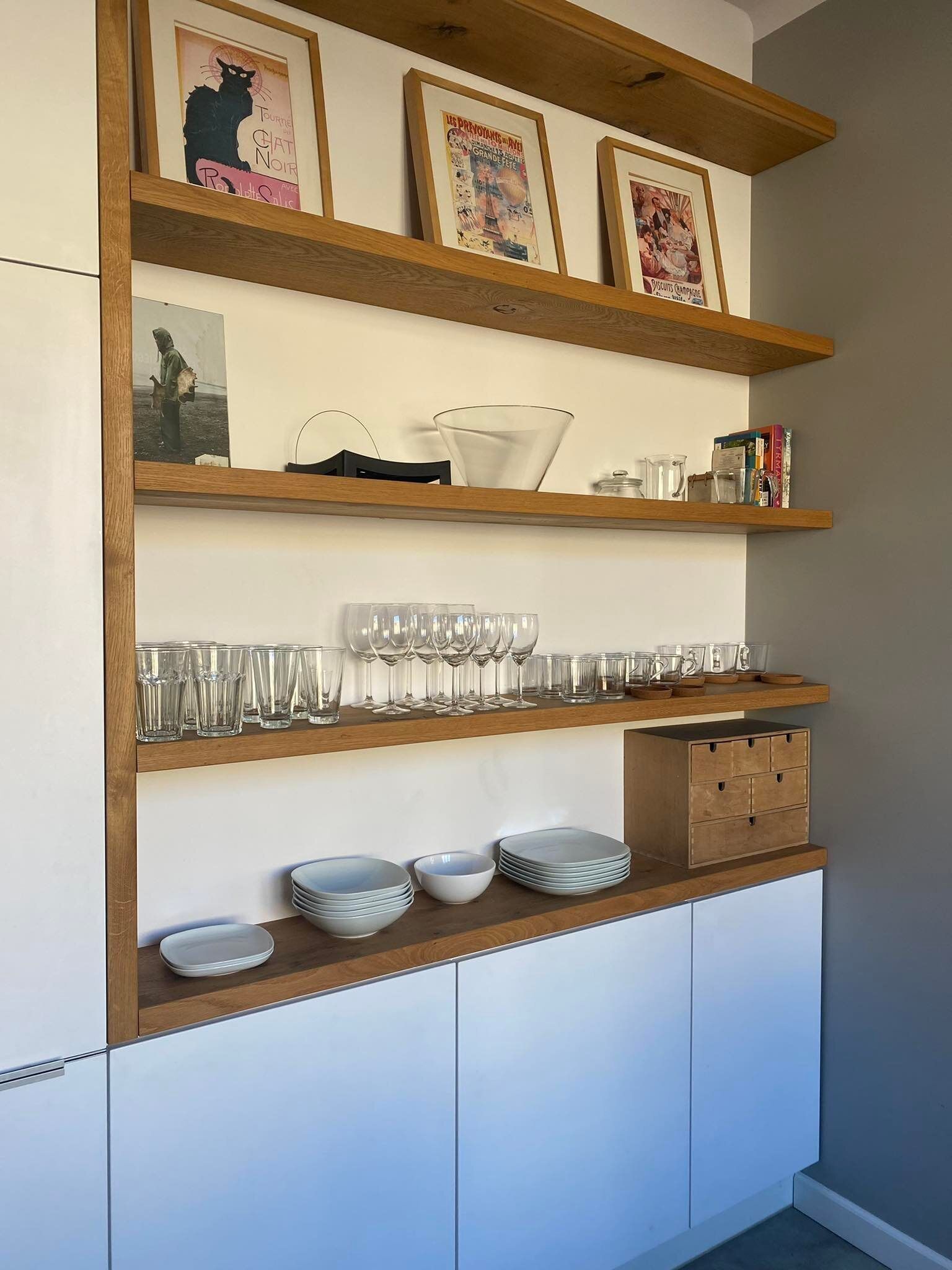 Fridge, dining tables