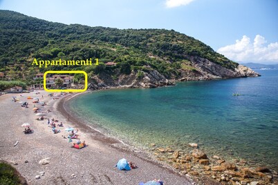 2-Room apartment with terrace overlooking the sea, private parking