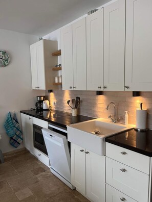 Fridge, microwave, stovetop, dishwasher