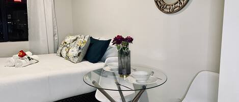 1 bedroom, desk, soundproofing, iron/ironing board