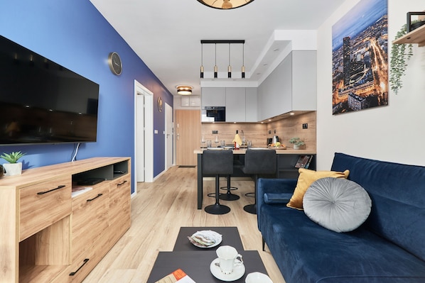 Apartamento, 1 habitación, balcón | Sala de estar