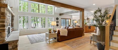 TV, fireplace, DVD player, stereo