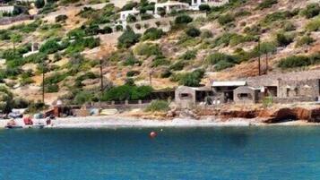 On the beach, sun-loungers, beach towels