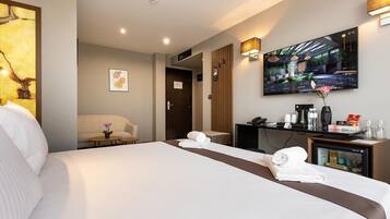 Dobbelt- eller tomannsrom – deluxe | Sengetøy av topp kvalitet, safe på rommet og individuelt dekorert