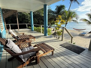 Terrace/patio - Beachfront Home with Two Private Units & Stunning Views (Maya Beach)