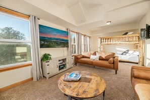 TV, fireplace, video games