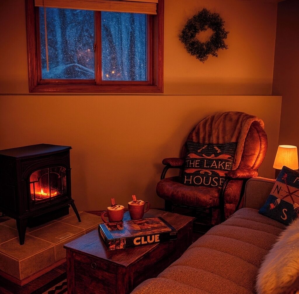 智能电视、壁炉、书